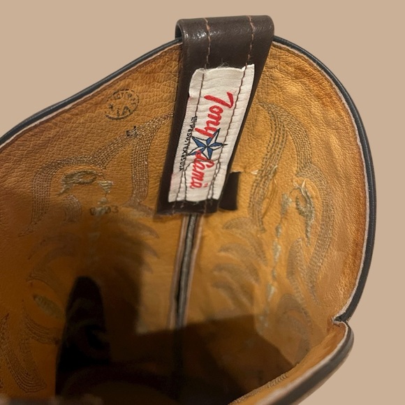 Tony Lama Vintage Brown Leather Western Cowboy Boots - Picture 6 of 7